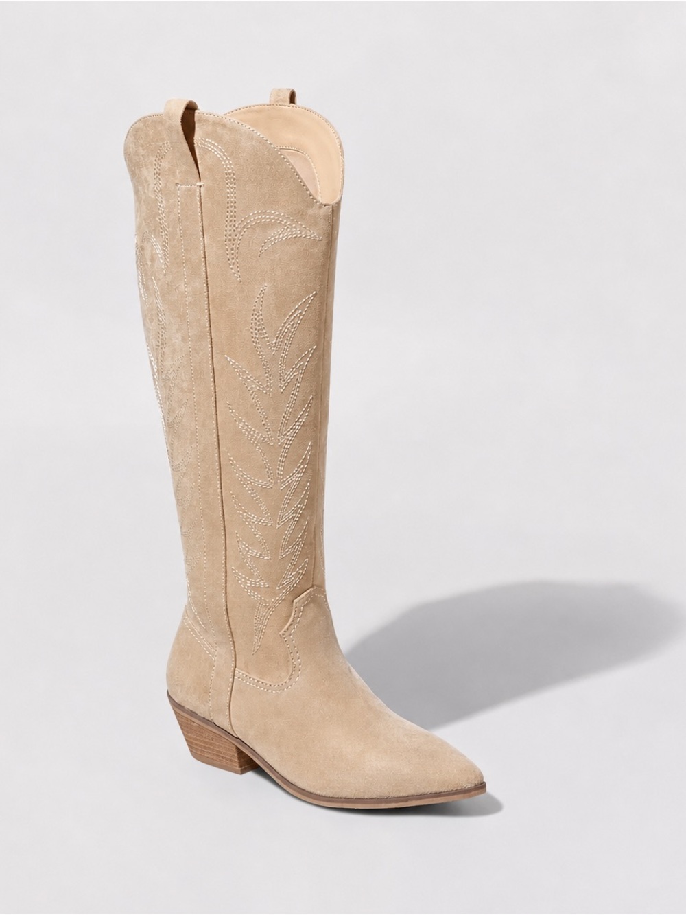 Universal Thread Sadie Faux Suede Knee-High Western Boots in Tan Size 9.5 WC